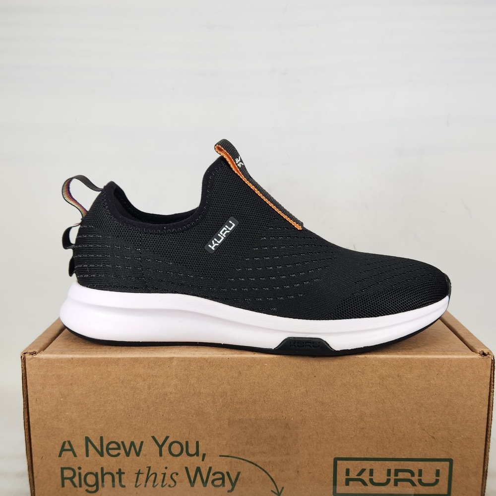Kuru Atom Slip-On Sneakers Women Size 10 Jet Black Lightweight Comfort Shoes